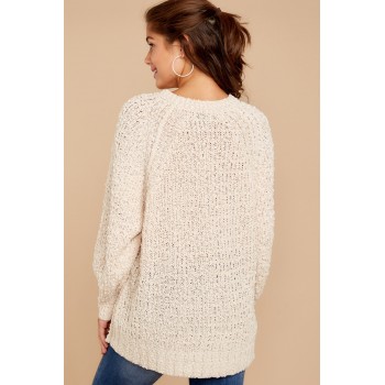 Pink Chill in The Air Sweater Apricot Khaki